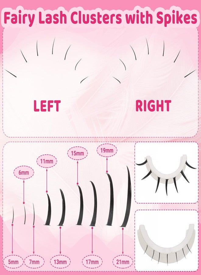 outopen Lash Clusters with Spikes Wispy Thin Spiky Individual Lash Clusters with Bottom Lashes Fairy Manga Style DIY Cluster Eyelash Extensions Upper&Lower Eyelash Wet Look DIY Lashes Extension - Image 3