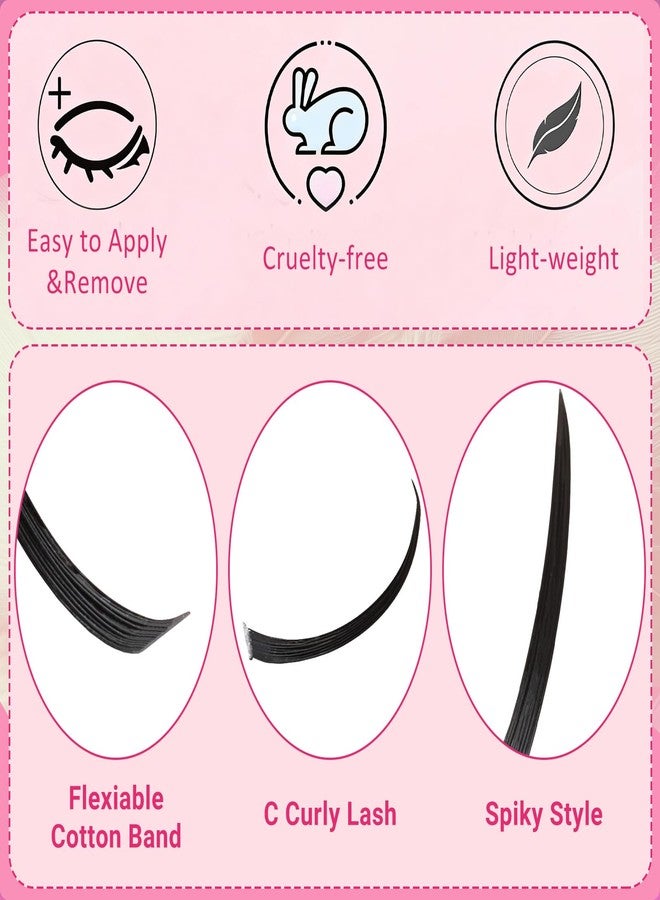 outopen Lash Clusters with Spikes Wispy Thin Spiky Individual Lash Clusters with Bottom Lashes Fairy Manga Style DIY Cluster Eyelash Extensions Upper&Lower Eyelash Wet Look DIY Lashes Extension - Image 5