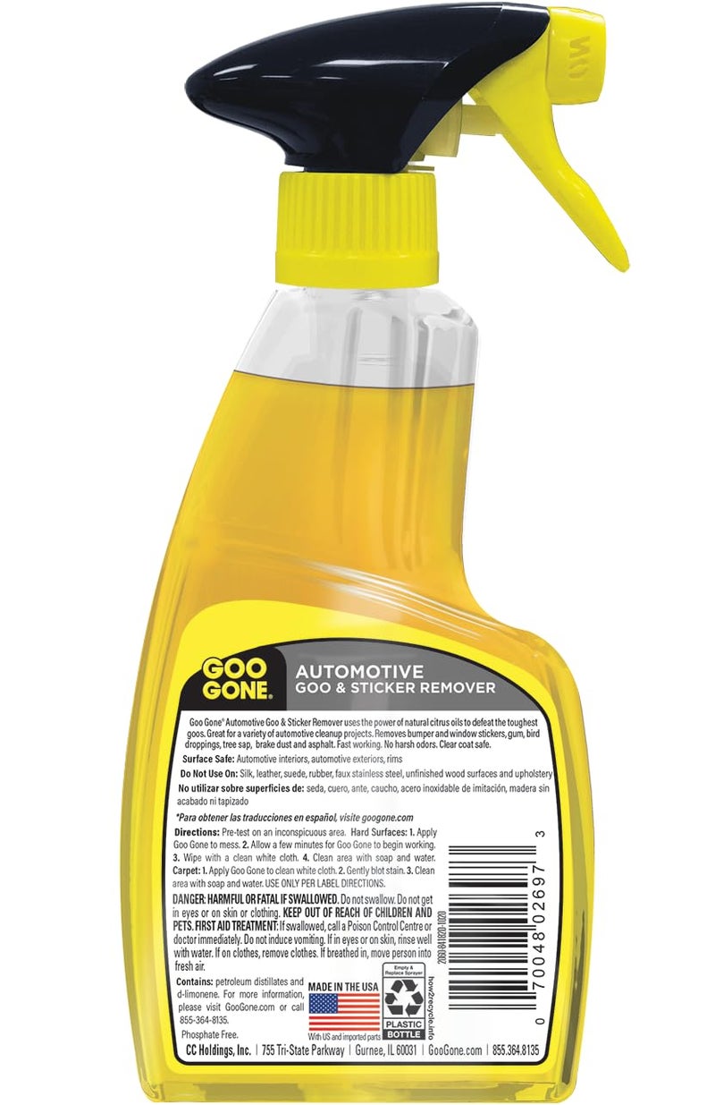 Goo Gone Automotive - Cleans Auto Interiors/ Bodies and Rims, Removes Bugs & Stickers - 12 Fl. Oz. - Image 2