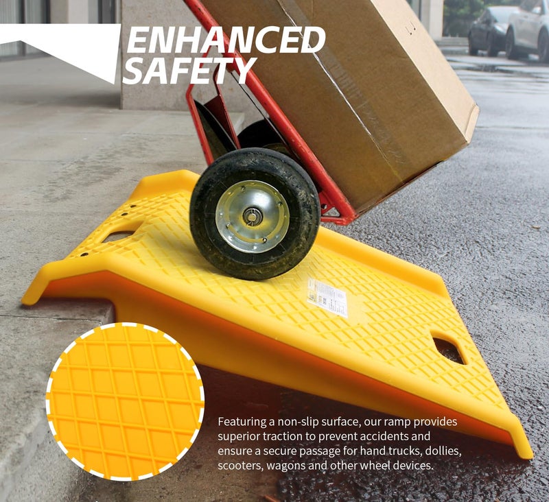MaxxHaul Portable Curb Ramp 1000 lbs Capacity Heavy Duty Polypropylene Loading Ramp for Furniture Dolly Hand Truck and Moving Cart Nonâ€‘Slip Threshold Ramp for Driveway and Steps (50962) - Image 2