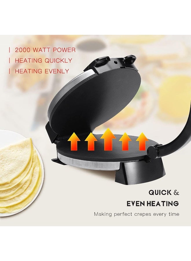 SOKANY KJ-507 1100W Roti Maker, 32cm Tortilla Press, Non-stick Surface, Flour Tortilla press, Tortilla Maker, Dough Press, To make Indian style Chapati - Image 3
