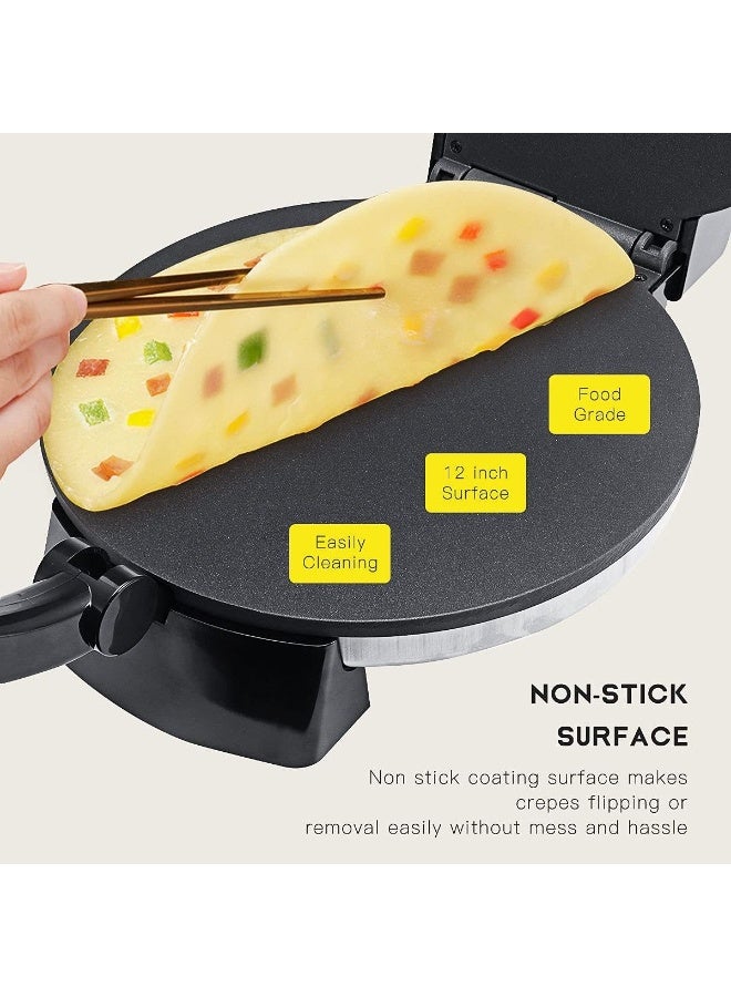 SOKANY KJ-507 1100W Roti Maker, 32cm Tortilla Press, Non-stick Surface, Flour Tortilla press, Tortilla Maker, Dough Press, To make Indian style Chapati - Image 2