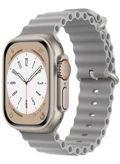 Spigen Ultra Strap Compatible with Apple Watch Strap 49mm 45mm 44mm 42mm, Soft Loop Silicone Straps with Buckle Designed for Apple Watch Ultra Series 8 7 SE 6 5 4 3 2 1 - Grey  - Image 1