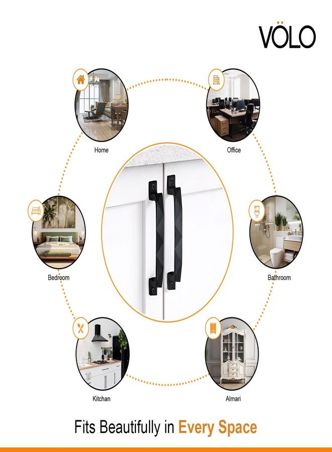 VOLO Chrome Finish Door and Window Handle for Home & Kitchen Doors/Cabinet/Window Handles - Mosaic Type (Model: Run 62) (96mm (4"), Pack of 2 Pcs, Black) - Image 4