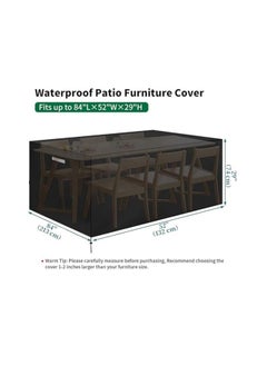 INFOSUN Waterproof Outdoor Furniture Cover 84" L x 52" W x 29" H , Premium Quality Patio Furniture Covers Dust Proof Anti-UV Heavy Duty Durable Sofa Sectional Table & Chair Cover Large  - Image 2