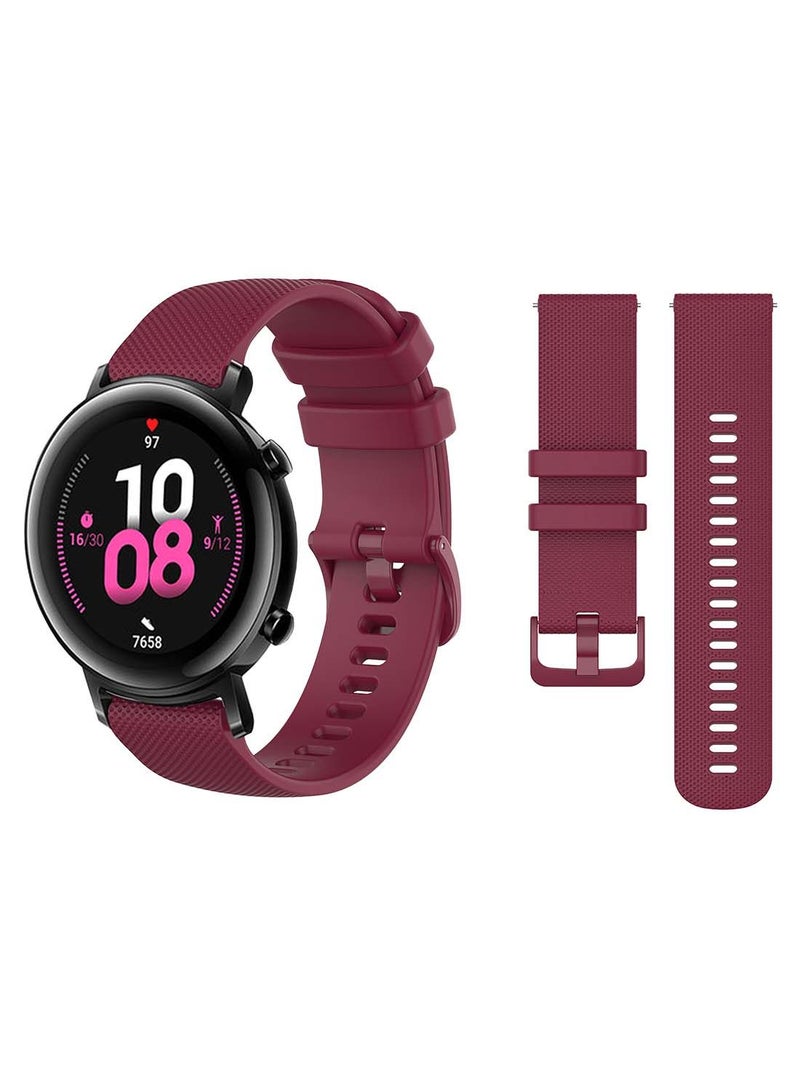 Perfii Official Solid Silicon Replacement Band 20 mm For Huawei Watch GT 2 Brown - Image 2