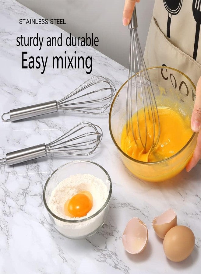 AUTOWRAP 3 pcs Stainless Steel Whisk Balloon Whisk Wire Whisk Kitchen Whisk Handheld Whisk for Blending, Whisking, Beating, Stirring Egg Separator as a Gift - Image 3