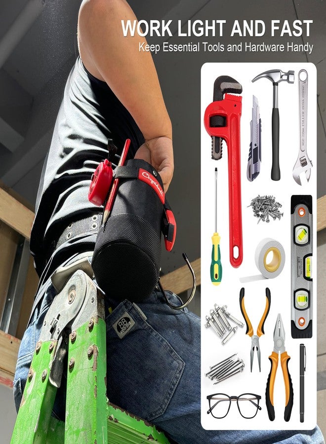 Chyaidach Metal Tool Pouch with Carabiner & Steel Liner, Clip-On Tool Belt Pouch for Nails, Tools & Screws | Fits Belts, Pockets & Tool Bags | Ideal for Carpenter, Electrician, Contractor - Image 2