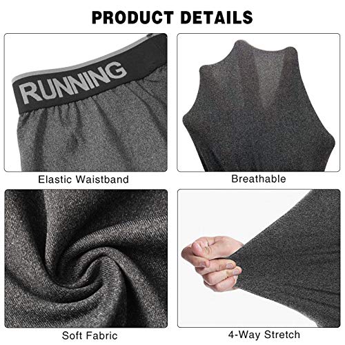 MEETYOO Men's 3/4 Compression Pants Leggings Tights, Cool Dry Sport Workout Base Layer Running Cycling (3 Pack-c, Small) - Image 3
