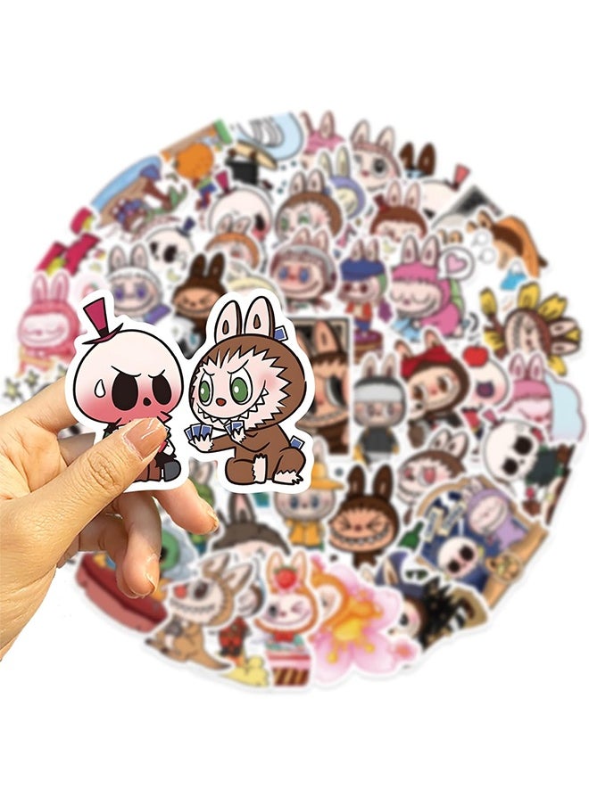 Organizer 50pcs Labubu Cartoon Stickers for Teen Water Bottle, Cool Labubu Waterproof Vinyl Decal for Kids Adult Girl Laptop Skateboard Phone Guitar Travel Case Bike  - Image 5
