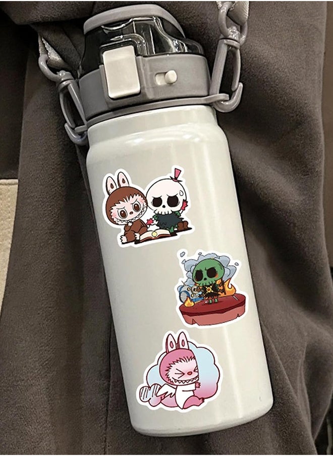 Organizer 50pcs Labubu Cartoon Stickers for Teen Water Bottle, Cool Labubu Waterproof Vinyl Decal for Kids Adult Girl Laptop Skateboard Phone Guitar Travel Case Bike  - Image 2