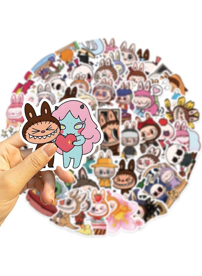 Organizer 50pcs Labubu Cartoon Stickers for Teen Water Bottle, Cool Labubu Waterproof Vinyl Decal for Kids Adult Girl Laptop Skateboard Phone Guitar Travel Case Bike  - Image 4