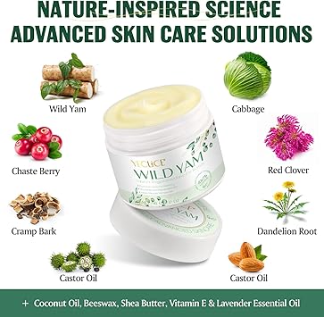 BODY JUICE OIL Wild Yam Cream Wild Yam Cream for Hormone Balance Women Organic Wild Yam Cream for Perimenopause Menopause Support for All Skin Types - Image 2