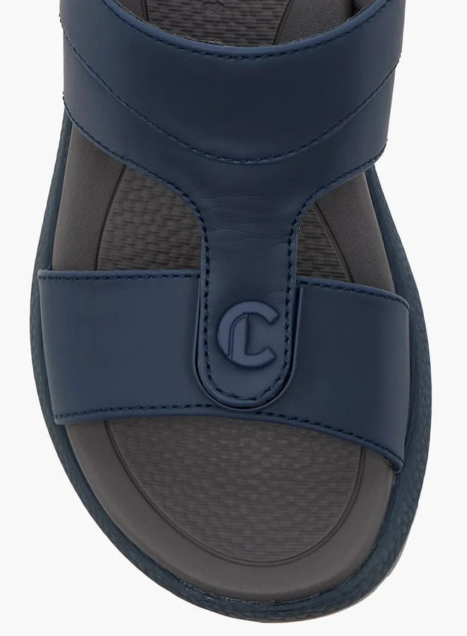 Le Confort Boys Solid Arabic Sandals with Logo Accent