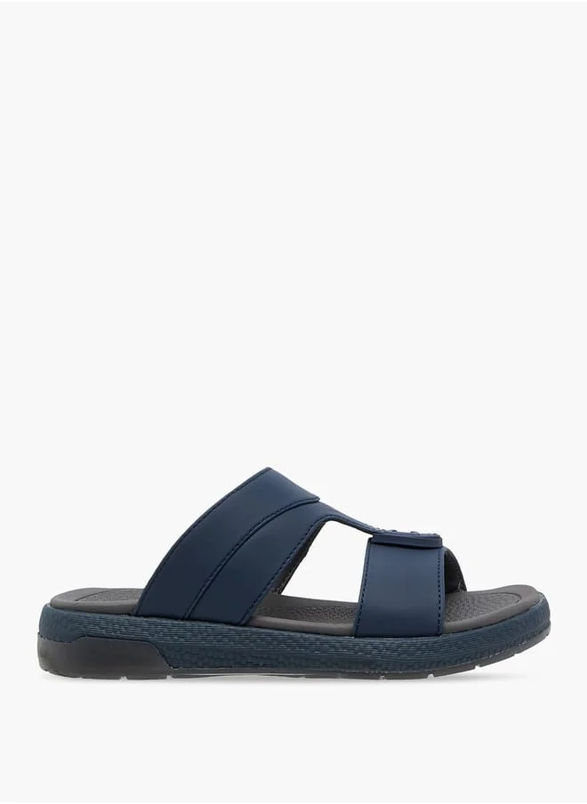 لو كونفورت Boys Solid Arabic Sandals with Logo Accent