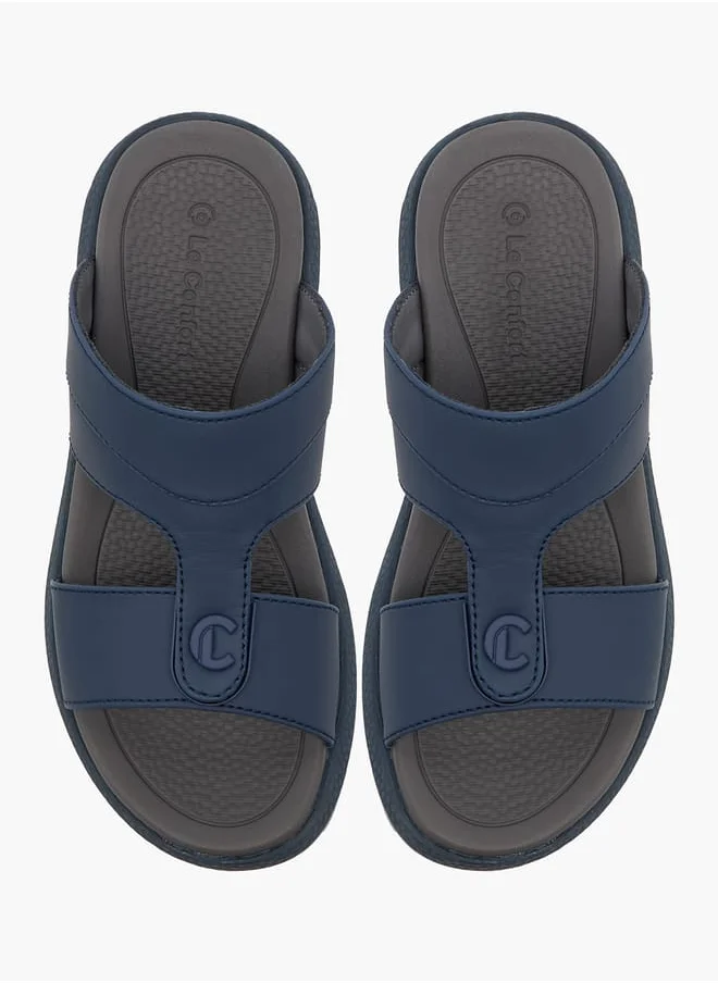 لو كونفورت Boys Solid Arabic Sandals with Logo Accent