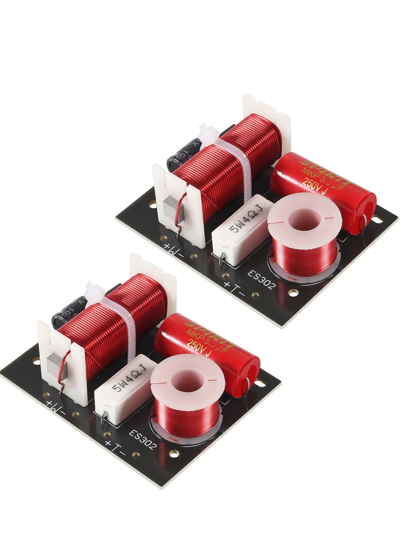 Excefore 2 Pack 400W 2 Way Treble/Bass 2 Unit Hi-Fi Audio Speaker, 2-Way Speaker Audio Crossover Filters - Image 1