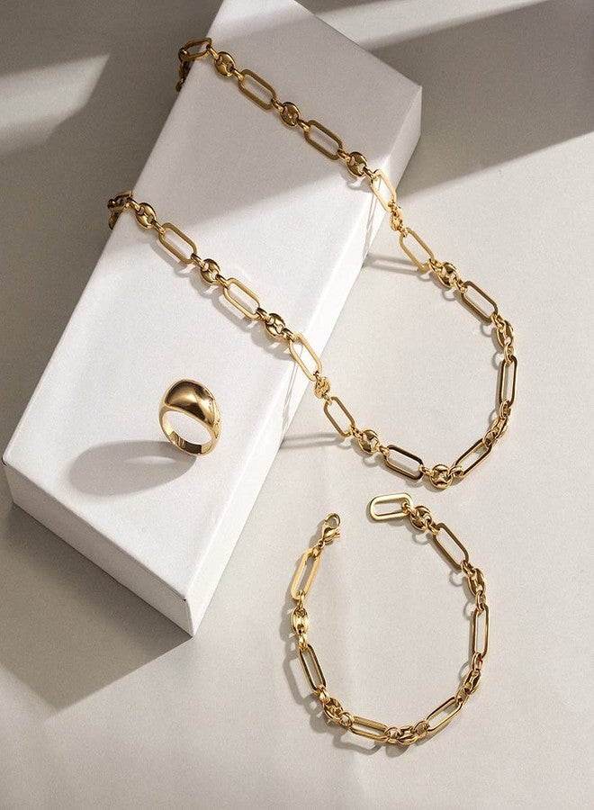 CIUNOFOR 14K Gold Plated Bracelets for Women No Tarnish, Dainty Livit Chain Charm Bracelet with Coffee Bean, Minimalist Stacking Layered Link Jewelry - Image 3