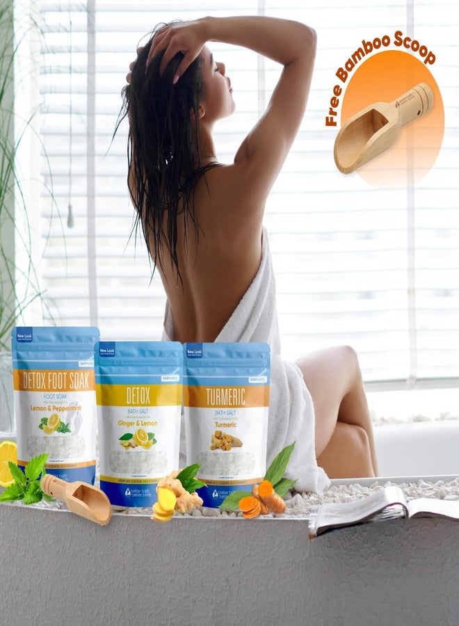 Better Bath Better Body Detox Bath Bundle (3 Pack with Scoop Total 6 Lbs) Detoxifying Soaks with Detox Foot Soak and Turmeric Bath Soak Made with Epsom Salt and Pure Essential Oils Plus Vitamin C Three 2 Lbs Pouches - Image 3