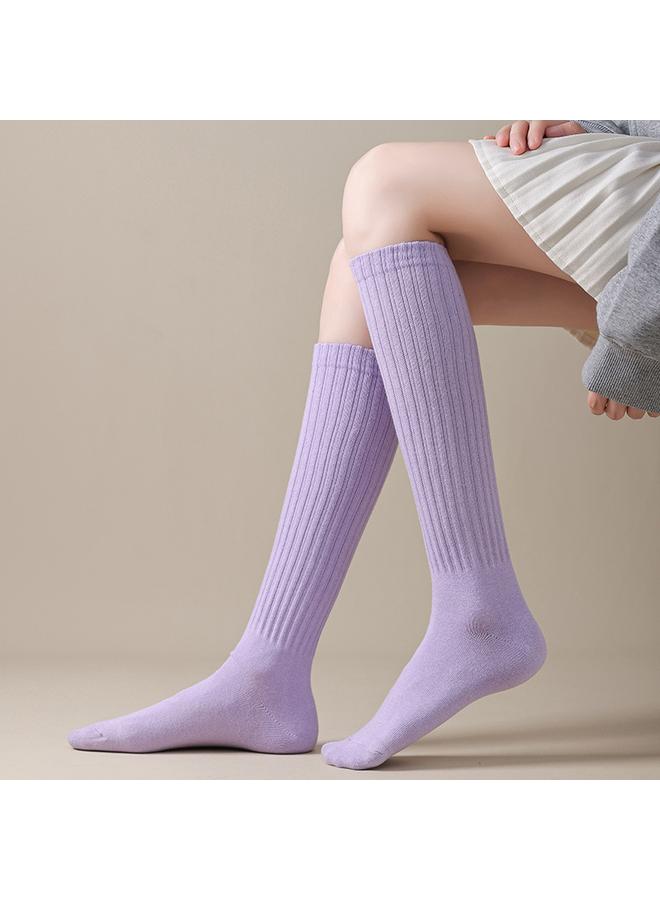 Bluejw Candy-colored Calf Socks Women's Spring And Autumn Solid Color Cotton Mid-tube Compression Socks Half-leg Socks Color Stockings Autumn And Winter Fashionable Socks  - Image 4