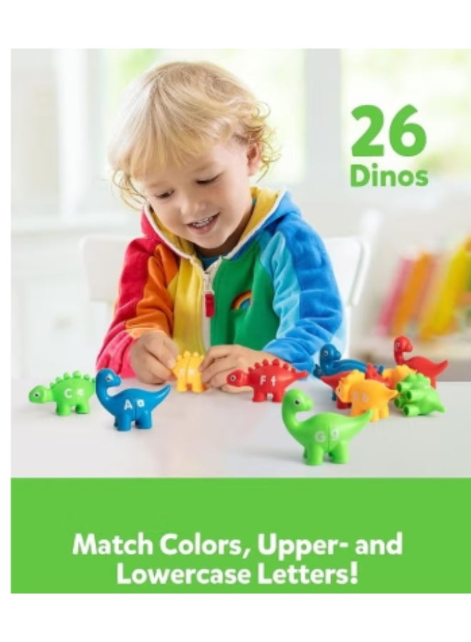 Coogam Matching Letters Fine Motor Toy, 26 PCS Double-Sided ABC Dinosaur Alphabet Match Game with Uppercase Lowercase, Preschool Educational Montessori Learning Toys for Toddlers Boys Girls - Image 1