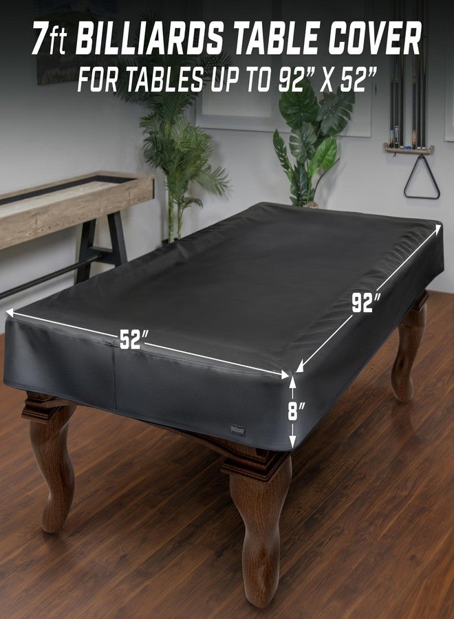 GoSports 7 ft Premium Leatherette Pool Table Cover - Waterproof & Tearproof - Heavy Duty Indoor & Outdoor Billiard Table Cover - Image 2