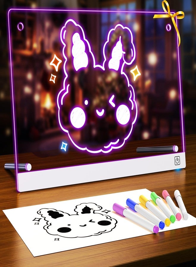ANTIWAR 17-Inch Doodle Glow LED Note Board, 7 Color Light & 3 Modes, Neon Art Dry Erase Light Up Drawing Pad with Stand, Sketching Gift Toy for Kids/Girls/Boys/Teens - Image 1