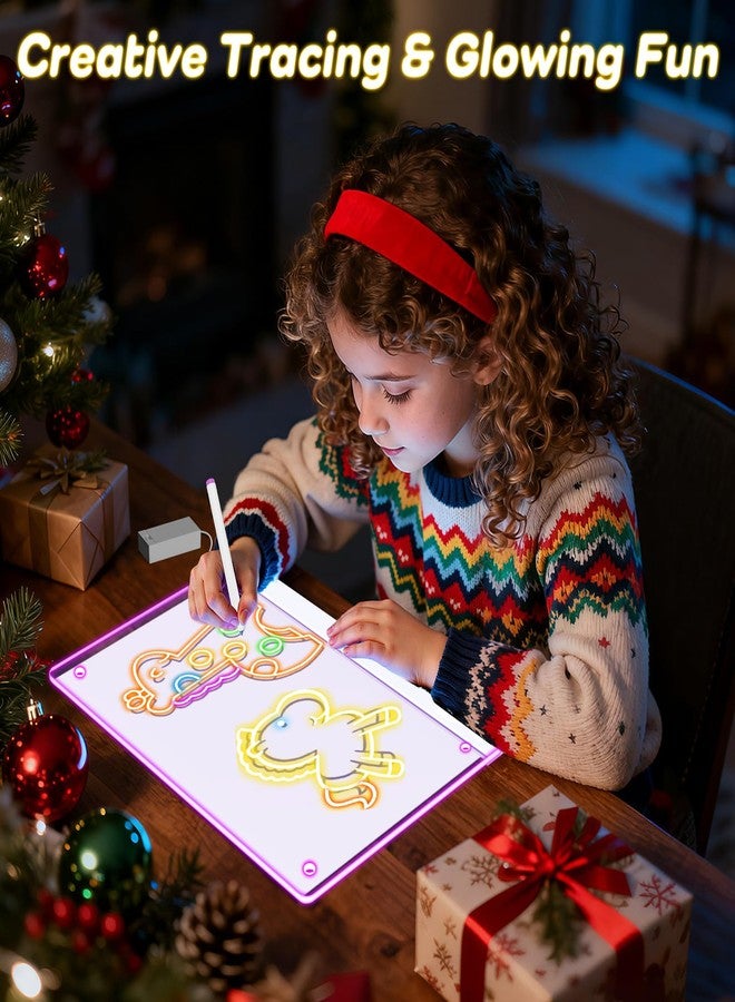 ANTIWAR 17-Inch Doodle Glow LED Note Board, 7 Color Light & 3 Modes, Neon Art Dry Erase Light Up Drawing Pad with Stand, Sketching Gift Toy for Kids/Girls/Boys/Teens - Image 3