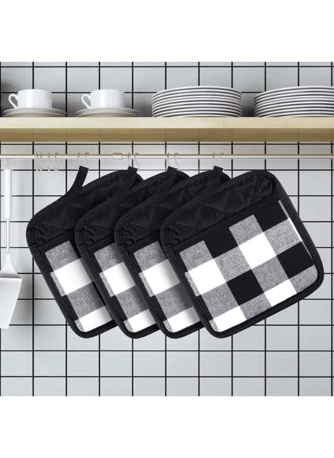 Peachjoy Set of 4 Grey Oval Pot Holders with Pocket, for Kitchen Craft Project Heat Resistant Hot Pads Cotton Potholders Oven Pot Holder with Loop for Blank Sublimation Kitchen Gifts Baking Cooking  - Image 5