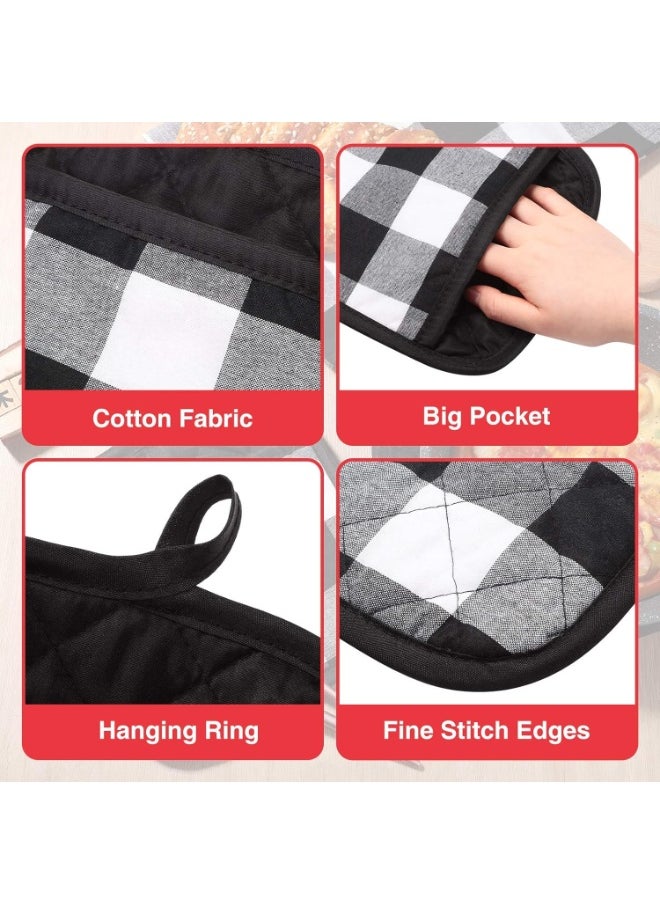 Peachjoy Set of 4 Grey Oval Pot Holders with Pocket, for Kitchen Craft Project Heat Resistant Hot Pads Cotton Potholders Oven Pot Holder with Loop for Blank Sublimation Kitchen Gifts Baking Cooking  - Image 3