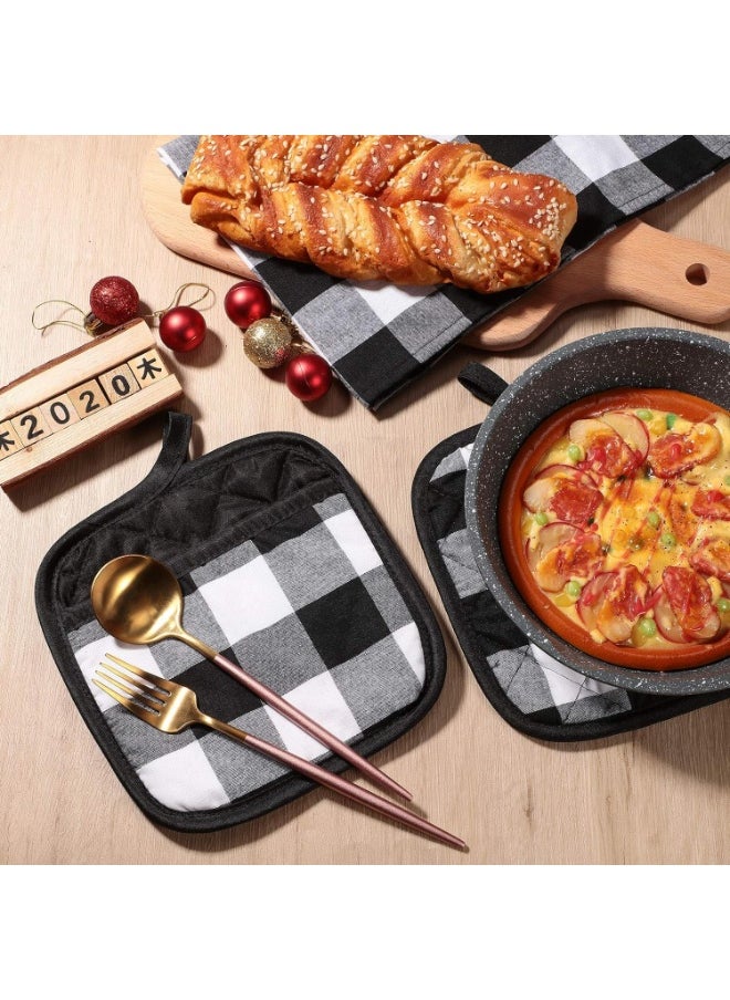 Peachjoy Set of 4 Grey Oval Pot Holders with Pocket, for Kitchen Craft Project Heat Resistant Hot Pads Cotton Potholders Oven Pot Holder with Loop for Blank Sublimation Kitchen Gifts Baking Cooking  - Image 2