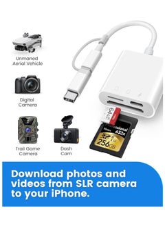 GUDOO SD Card Reader for iPhone iPad,Oyuiasle Trail Game Camera SD Card Reader Viewer,Memory Card Reader Adapter with SD & MicroSD Card Slots,Plug and Play  - Image 5