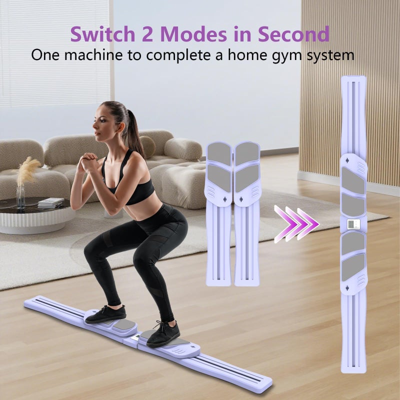 KVKVMO Pilates Board for Home Workout - Upgraded 7 in 1 Portable Pilates Reformer Set, Multifunctional Ab Trainer with Resistance Bands & LED Timer, Pilates Board for Women Full Body Workout - Image 5