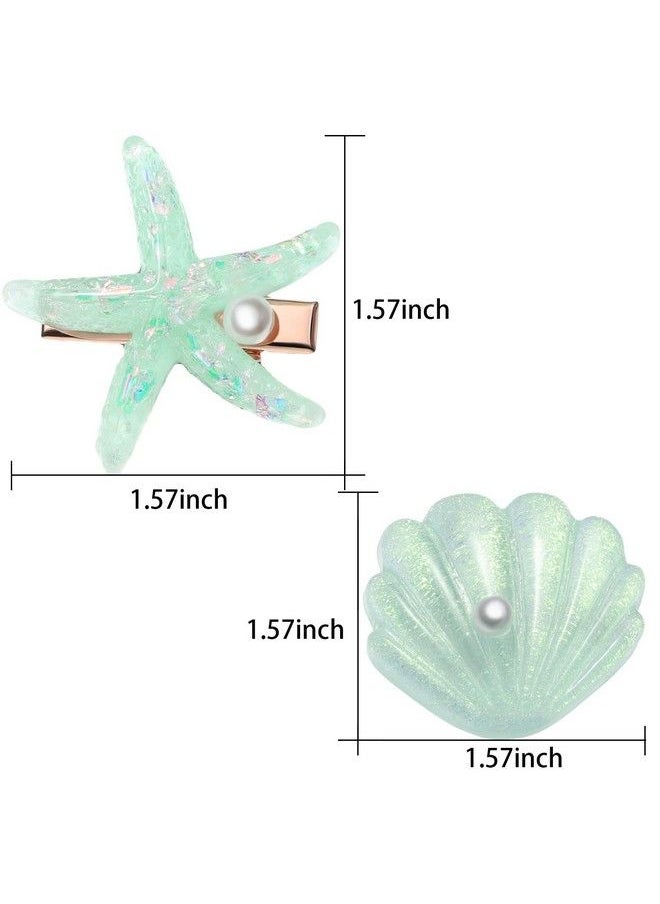 WILLBOND 8 Pieces Starfish Hair Clip Shell Pearl Hair Barrettes Resin Mermaid Hair Accessories For Women And Girls Beach Wedding Party  - Image 3