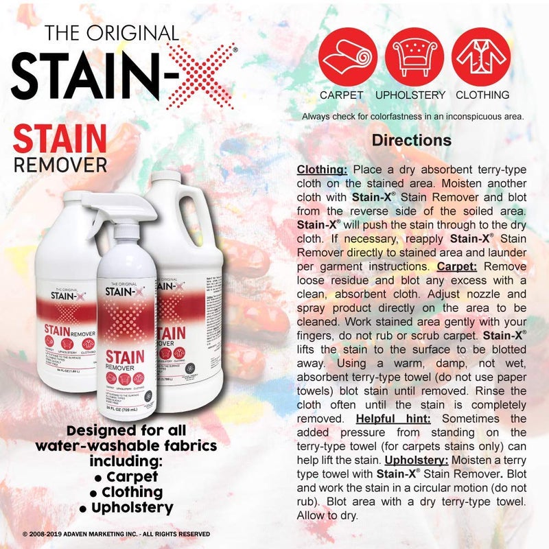 STAIN-X Stain Remover - Multi-Purpose Stain Remover for Carpet, Upholstery and Clothing - 24 Ounce - Image 1