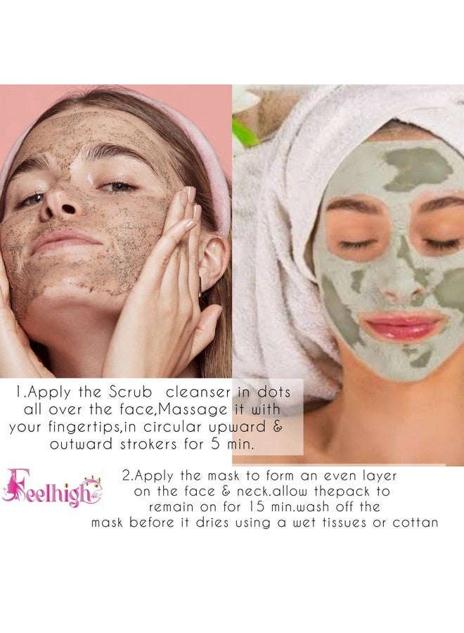 Feelhigh Face And Body Neem Mask Fight Wrinkles 500ml And Face Scrub 500ml (Neem Mask and Ubtan Scrub) - Image 4