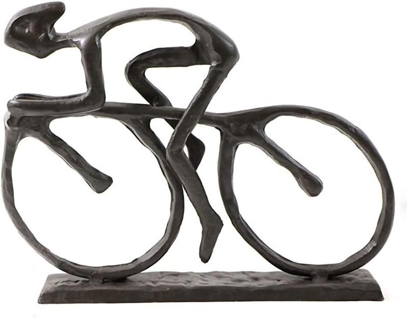 Bitopbi Cast Iron Art Sculpture Home Decoration Statue for The Bicycle Enthusiast Metal Figurine Art Home Décor for Runner Sportsman Cyclist Bicycle Enthusiast (4# Cyclist) - Image 1