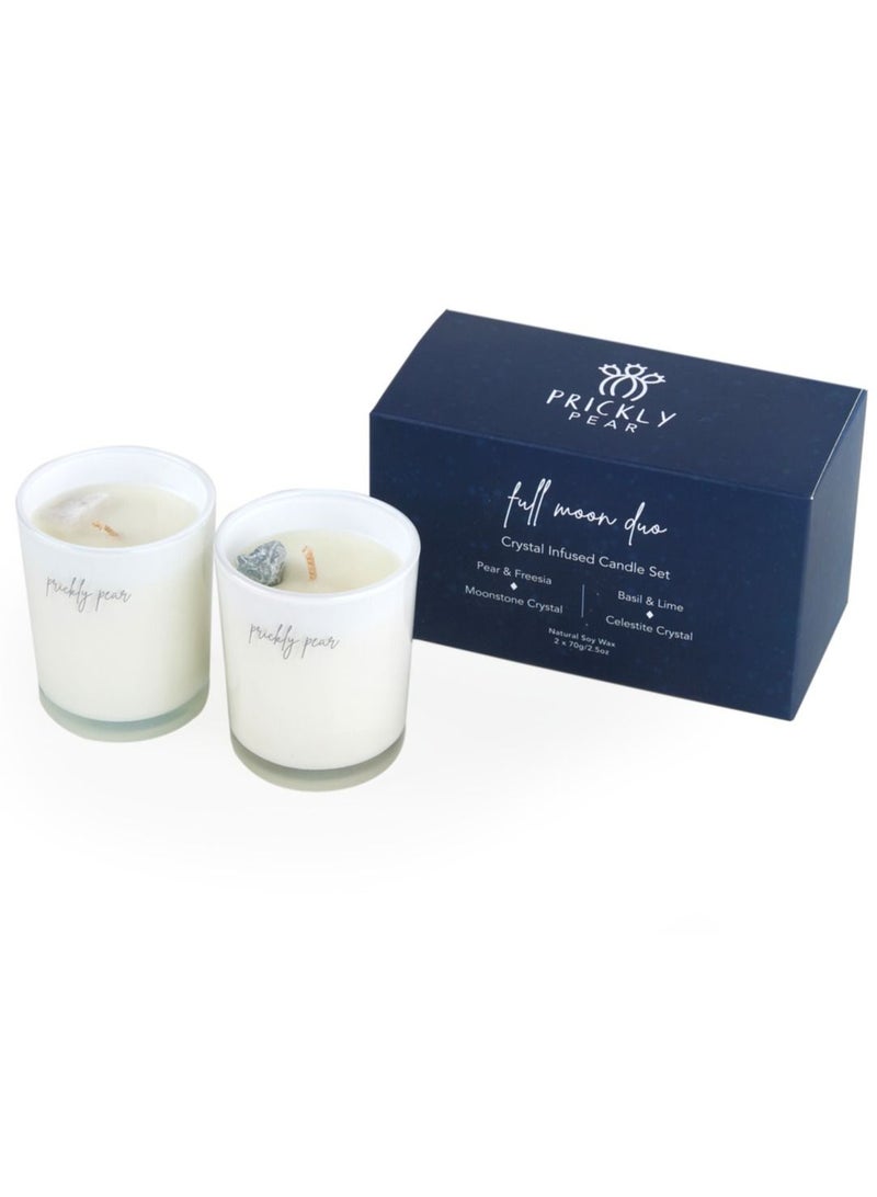 Prickly Pear Full Moon Duo' Crystal Candle Set - Image 1