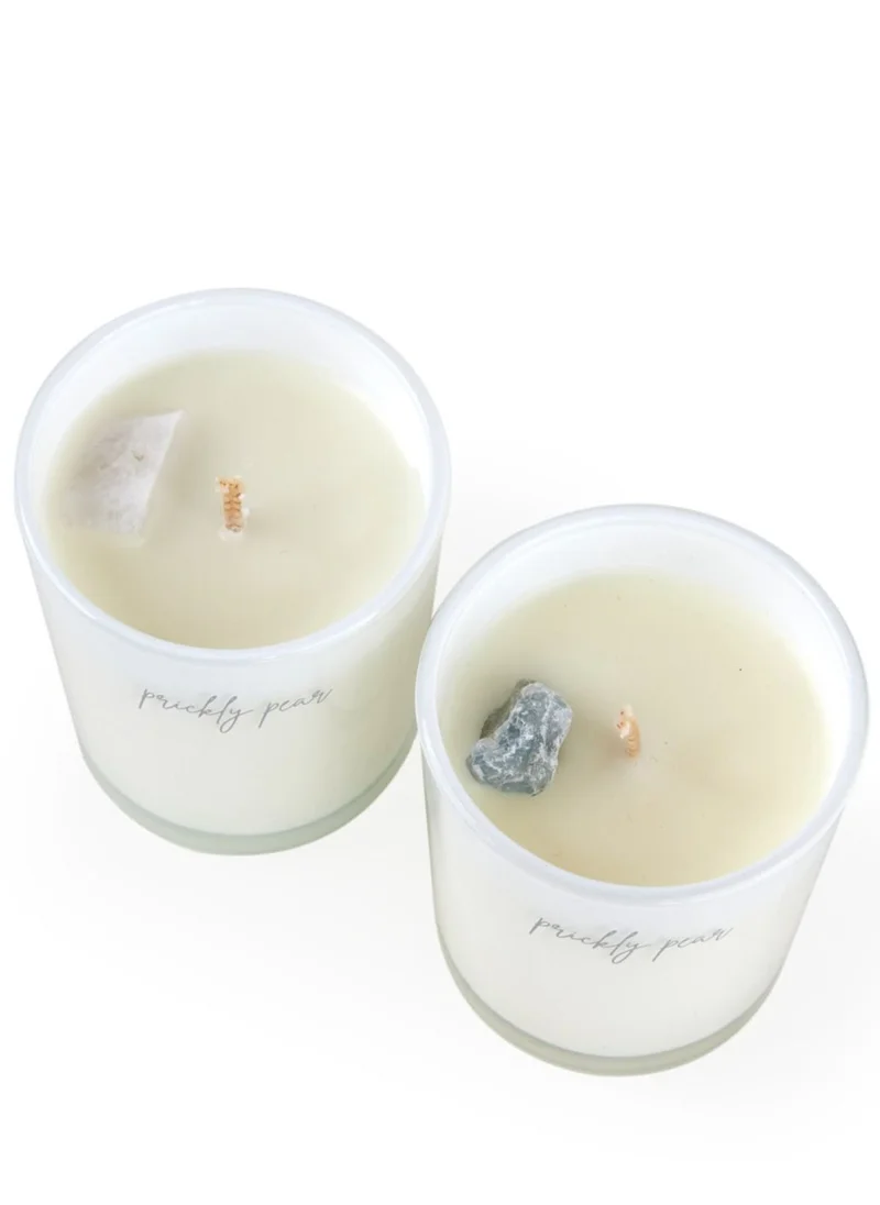 Prickly Pear Full Moon Duo' Crystal Candle Set