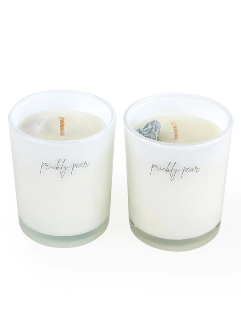 Prickly Pear Full Moon Duo' Crystal Candle Set