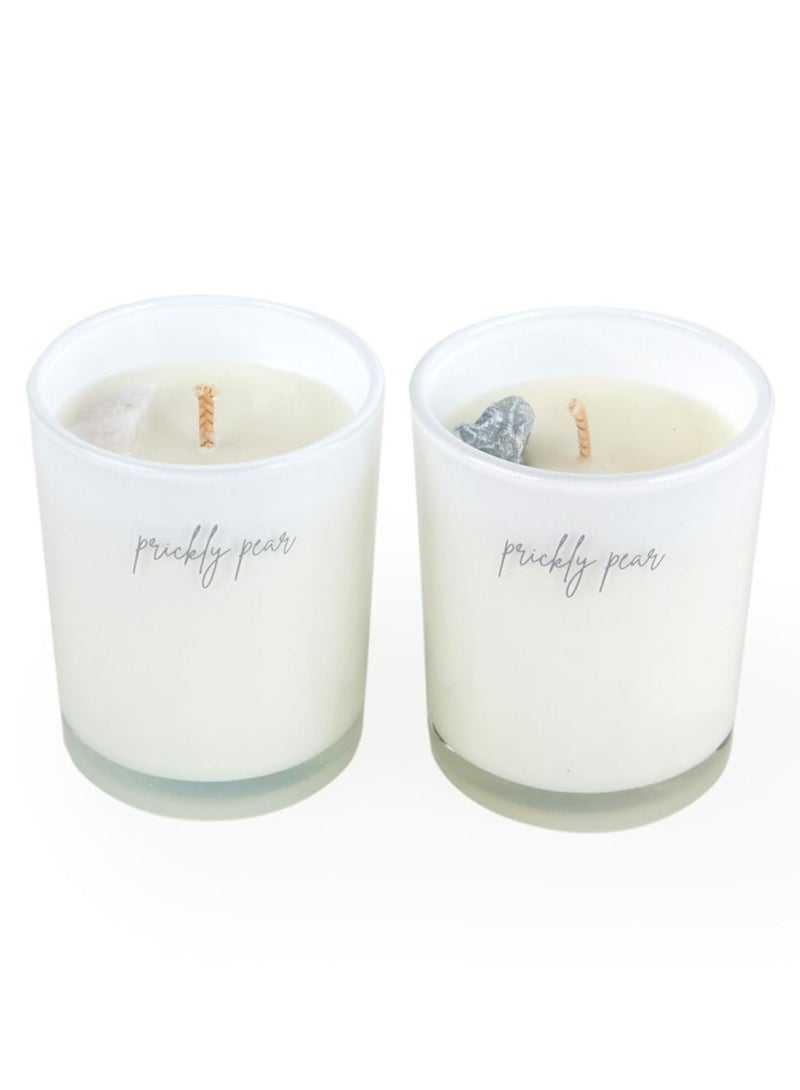 Prickly Pear Full Moon Duo' Crystal Candle Set - Image 2