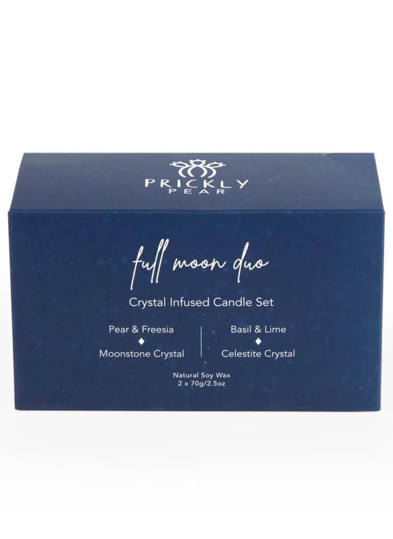 Prickly Pear Full Moon Duo' Crystal Candle Set
