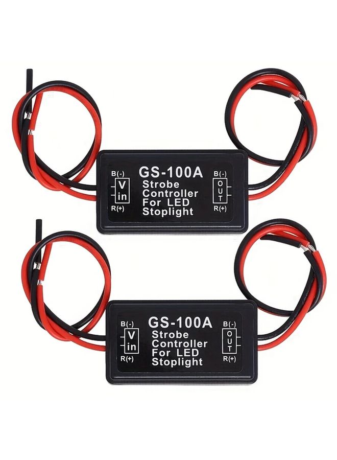 2Pcs GS 100A Universal 12 24V LED Brake Light Flash Strobe Controller Module - Image 1