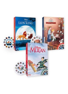 Moonlite Storytime Storybook Reels, 3 Story Set, The Lion King, 101 Dalmatians, Mulan, Digital Stories For Projector, Toddler Early Learning Gifts For Kids Ages 1 Year And Up  - Image 1