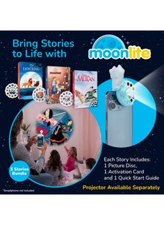 Moonlite Storytime Storybook Reels, 3 Story Set, The Lion King, 101 Dalmatians, Mulan, Digital Stories For Projector, Toddler Early Learning Gifts For Kids Ages 1 Year And Up  - Image 2