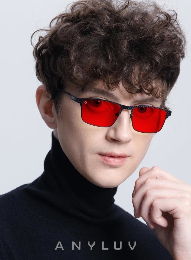 ANYLUV Blue-Light-Glasses Men Blue-Light-Blocking Glasses: Blue Light Gaming Glasses Anti Eyestrain UV Protection - Image 2