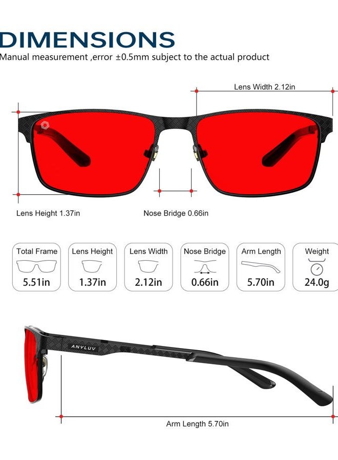 ANYLUV Blue-Light-Glasses Men Blue-Light-Blocking Glasses: Blue Light Gaming Glasses Anti Eyestrain UV Protection - Image 5