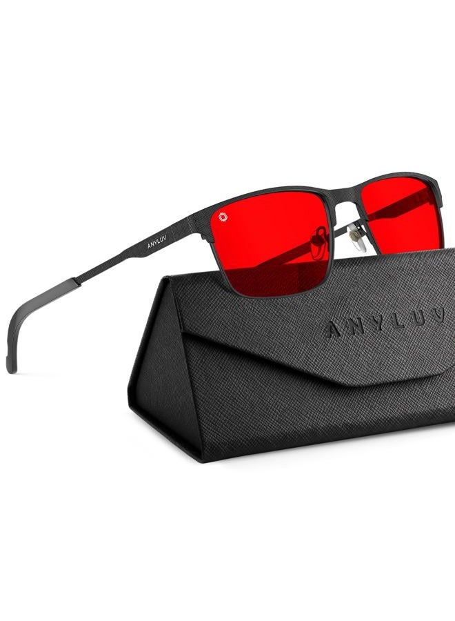 ANYLUV Blue-Light-Glasses Men Blue-Light-Blocking Glasses: Blue Light Gaming Glasses Anti Eyestrain UV Protection - Image 1