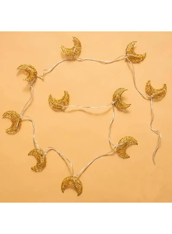 The Bros أضواء خيوط هلال رمضان وعيد، 6.5 قدم 20 LED مصباح قصر عيد مبارك للديكور الإسلامي الداخلي والخارجي للمنزل والحديقة (أبيض دافئ) يعمل بالبطارية - Image 5