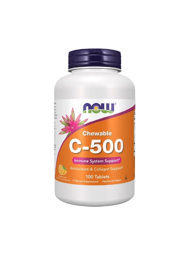 Now Foods Chewable C-500 Orange - 100 tabs - Image 1
